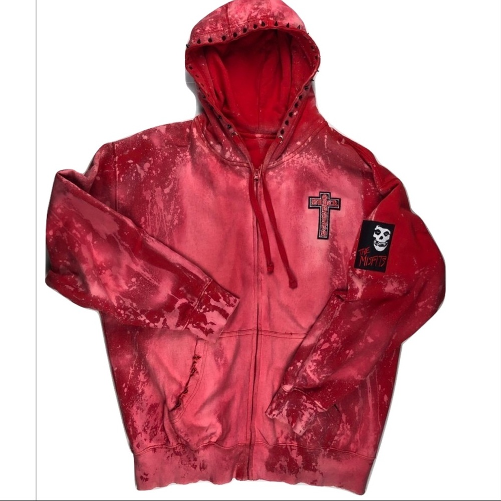 Custom Misfits & Black Sabbath Patch Hoodie XL